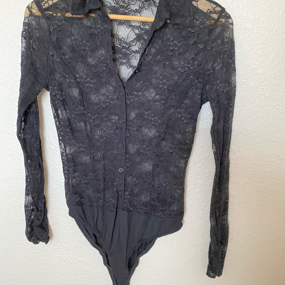 Black Body Suit Sheer